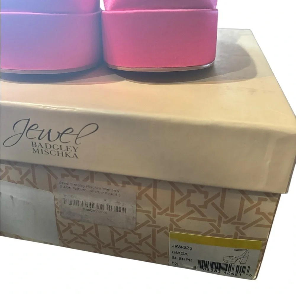 Jewel Badgley Mischka Giada Platform Pump 1319 Womens Shoes Size 8.5 Pink SHERPK